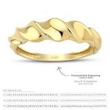 14k Gold | Dome Spiral Wavy Ring