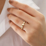 14k Gold | Dome Spiral Wavy Ring