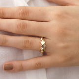 14k Gold | Dome Spiral Wavy Ring