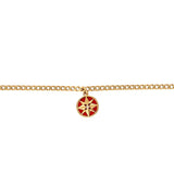 14k Gold | Red North Star Charm Bracelet