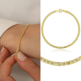 14k Gold | 3mm Bismarck Chain Bracelet