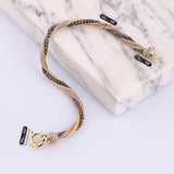 14k Gold | Multi Strand & Color Foxtail Bracelet with Black Carved Beads