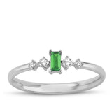 14k Gold | Baguette Cut Emerald Ring