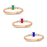 14k Gold | Baguette Cut Ruby Ring