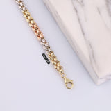 14k Gold | 3 Color Dorica Beads Chain Bracelet