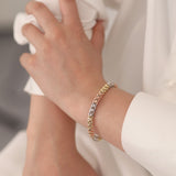 14k Gold | 3 Color Dorica Beads Chain Bracelet