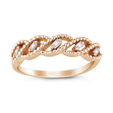 14k Gold | Swirl Baguette Diamond Statement Ring