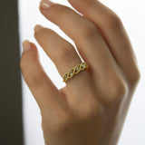 14k Gold | Swirl Baguette Diamond Statement Ring