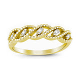 14k Gold | Swirl Baguette Diamond Statement Ring