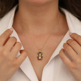 14k Gold | Teddy Bear Necklace With Gemstones