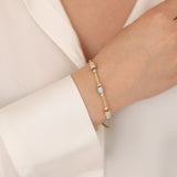 14k Gold | Foxtail Bracelet with CZ Paved Beads