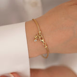 14k Gold | Foxtail Bracelet with CZ Paved Beads