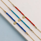 14k Gold | Lapis Lazuli Beaded Bracelet with Engravable Coin Charm