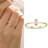 14k Gold | Pink Zircon Ring