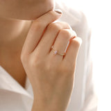 14k Gold | Minimalist Baguette Cut Pink Zircon Ring