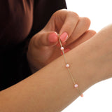 14k Gold | Pink Opal Beaded Bracelet