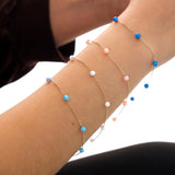 14k Gold | Ball Light Blue Opal Bracelet