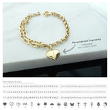 14k Gold | Paperclip & Rolo Chain Bracelet with Heart Charm