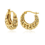 14k Gold | Fall Leaf Hoop Earrings