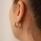 14k Gold | Fall Leaf Hoop Earrings