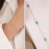 14k Gold | Dark Blue Opal Bracelet