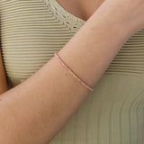 14k Gold | Pink Moonstone Eternity Beaded Bracelet