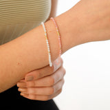 14k Gold | Pink Moonstone Eternity Beaded Bracelet