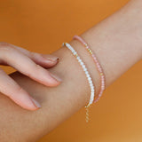 14k Gold | Pink Moonstone Eternity Beaded Bracelet