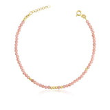 14k Gold | Pink Moonstone Eternity Beaded Bracelet