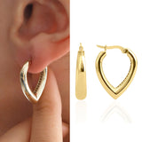 14k Gold | Bold Dome Edge Hoop Earrings