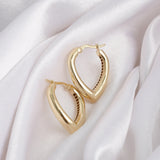 14k Gold | Bold Dome Edge Hoop Earrings