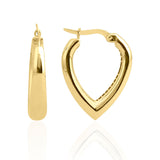 14k Gold | Bold Dome Edge Hoop Earrings