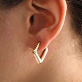 14k Gold | Bold Triangle Hoop Earrings