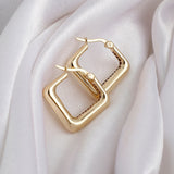 14k Gold | Bold Triangle Hoop Earrings