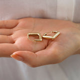 14k Gold | Bold Triangle Hoop Earrings