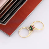 14k Gold | Ruby & Emerald Reversible Ring