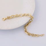 14k Gold | 8mm Hammered Oval Link Bracelet