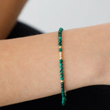 14k Gold | Malachite Eternity Beaded Bracelet