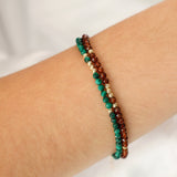 14k Gold | Malachite Eternity Beaded Bracelet