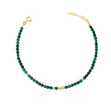 14k Gold | Malachite Eternity Beaded Bracelet