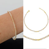 14k Gold | Citrine Eternity Beaded Bracelet