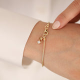 14k Gold | Foxtail Bracelet with Carved Beads