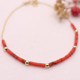 14k Gold | Coral - Turquoise Beaded Bracelet