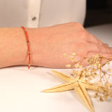 14k Gold | Coral - Turquoise Beaded Bracelet