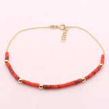 14k Gold | Coral - Turquoise Beaded Bracelet