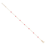 14k Gold | Minimal Red Jade Beaded Bracelet