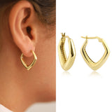 14k Gold | Quadrangle Dome Earrings