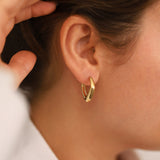 14k Gold | Quadrangle Dome Earrings