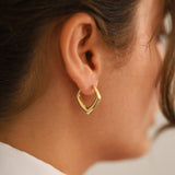 14k Gold | Quadrangle Dome Earrings