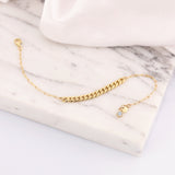 14k Gold | Cuban & Thin Paperclip Chain Bracelet